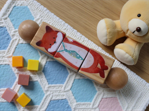 Beech Wood Animal Building Blocks Toy