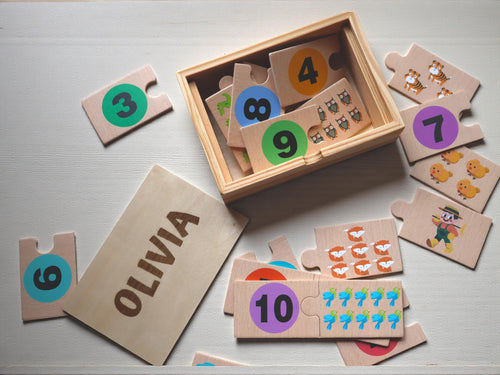 Montessori Wooden Number Puzzle for Toddlers