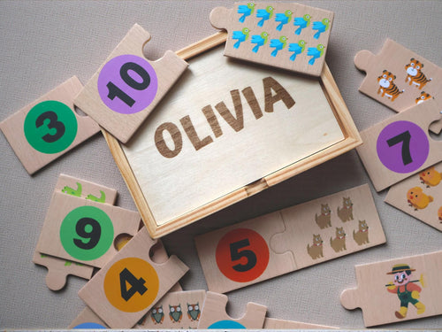 Montessori Wooden Number Puzzle for Toddlers
