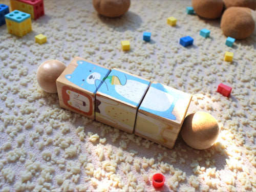 Beech Wood Animal Building Blocks Toy