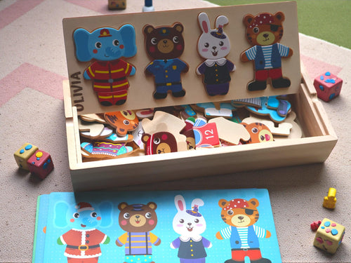 Wooden Dress Up Puzzle Box