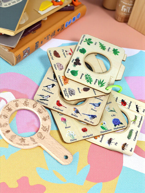 Montessori Wooden Nature Explorer Toy with Magnifying Glass